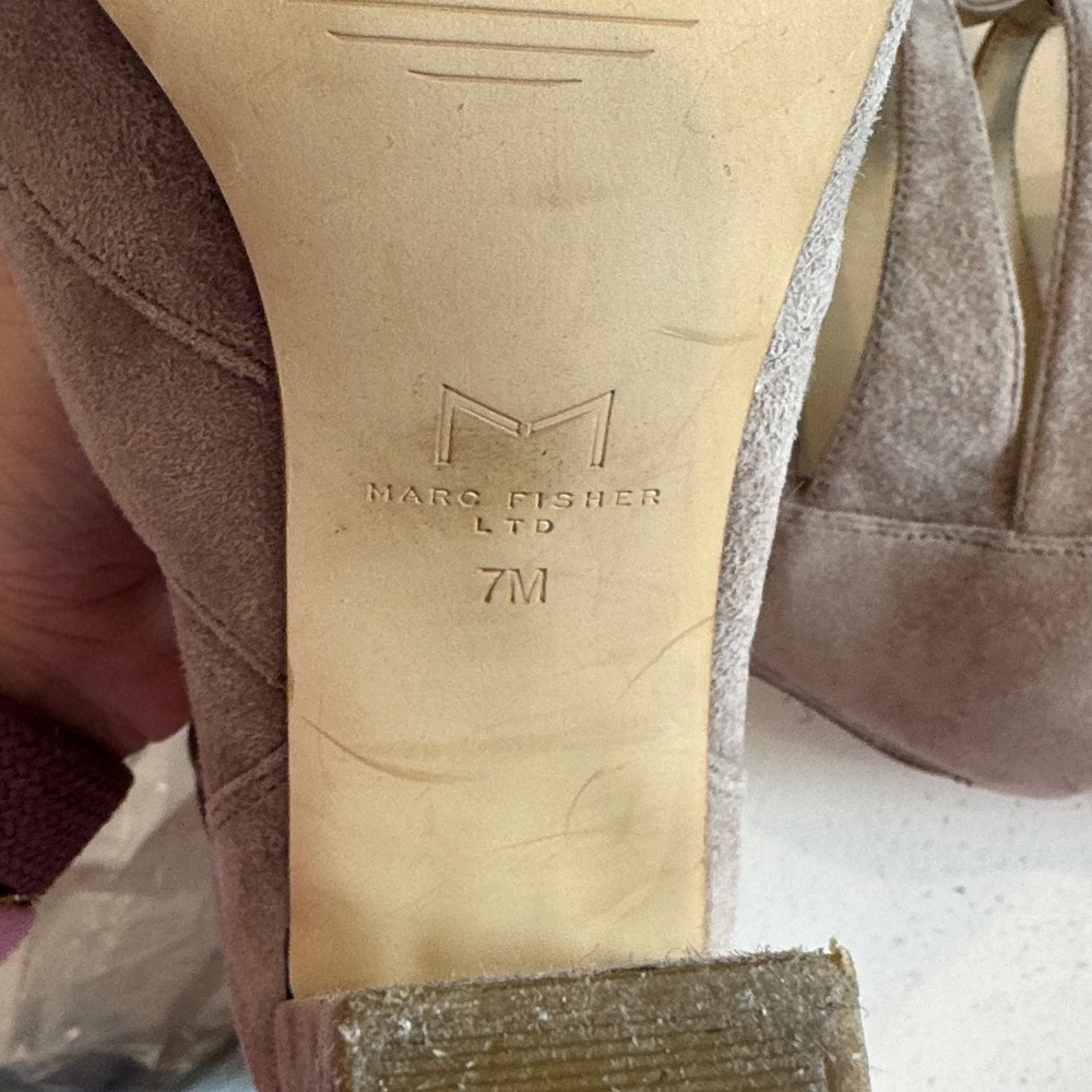 Marc Fisher Taupe Suede Cage High Heel! - Picture 6 of 6